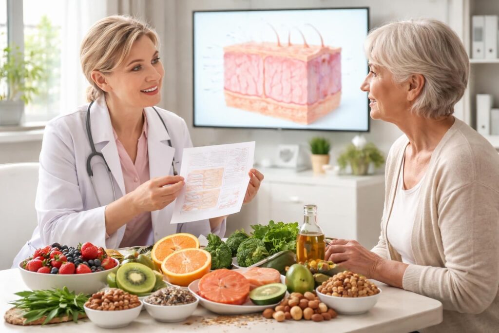 Le rôle de la nutrition dans le traitement pour la dermatoporose