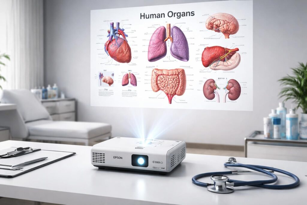 Supports médicaux : schémas lisibles via mini vidéoprojecteur Epson